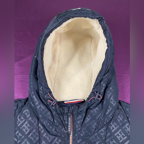 Tommy Hilfiger Men's Blue Sherpa Lined Hooded Water Resistant Puffer Jacket - Picture 5 of 9